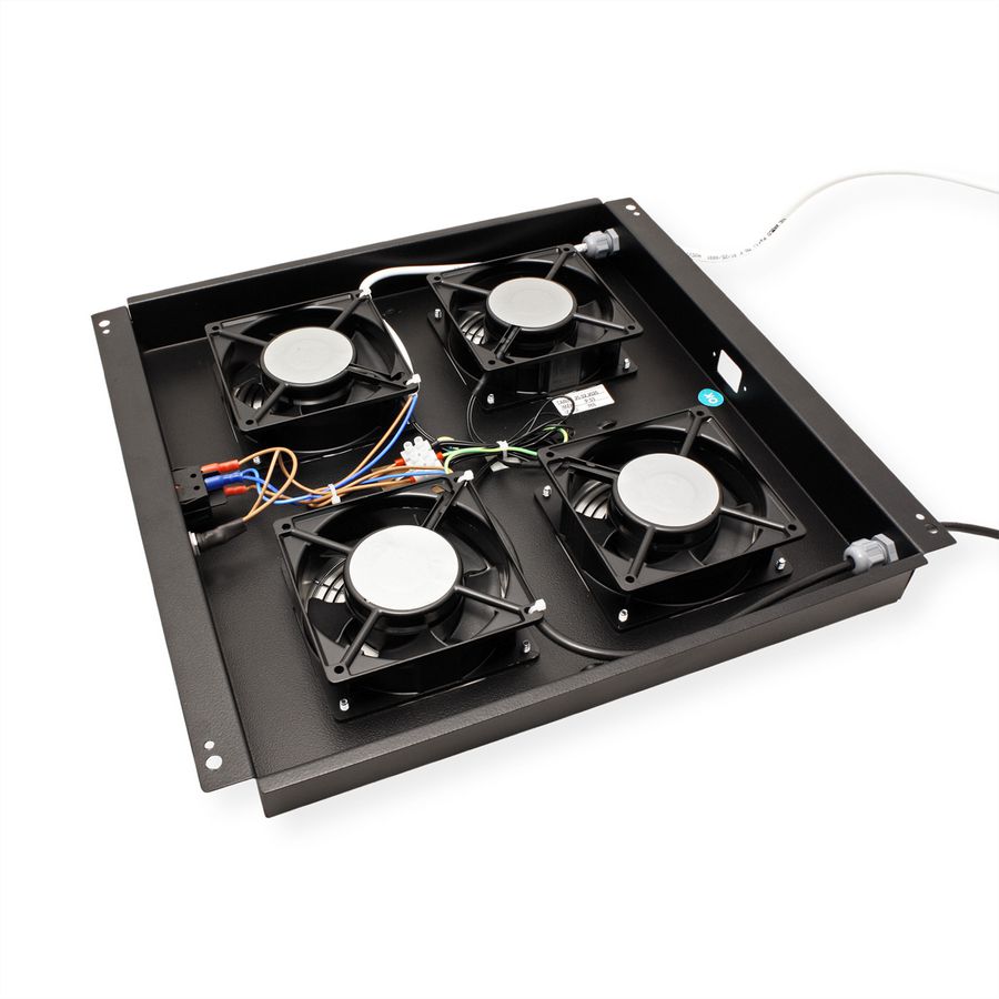 ROLINE Unité de ventilation 4 ventilateurs, thermostat, noir