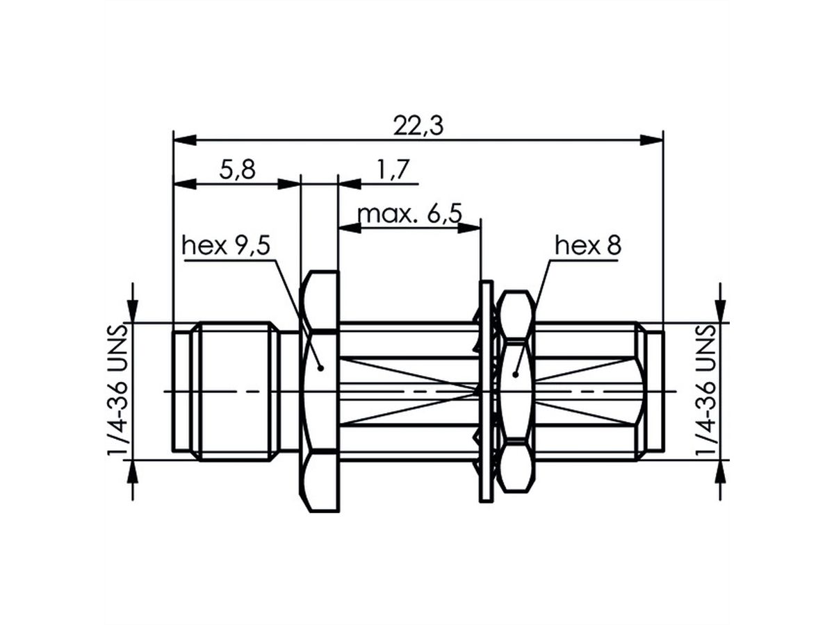 TELEGÄRTNER Connecteur SMA femelle/femelle plaqué or
