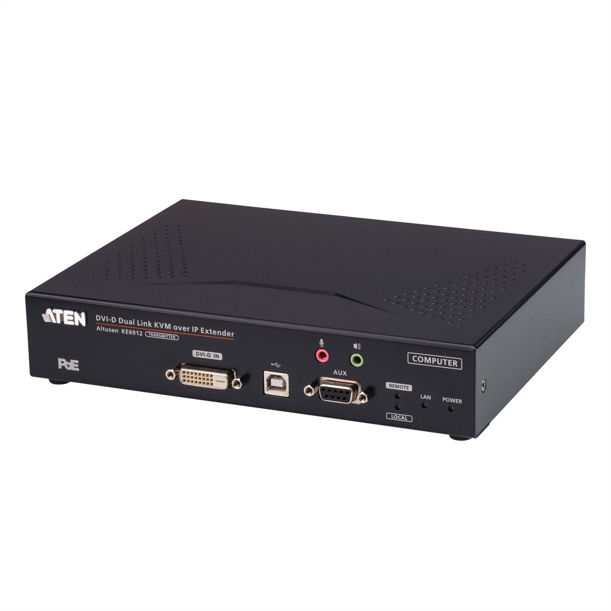 ATEN KE6912T Système d'extension KVM 2K DVI-D Dual Link sur IP avec PoE, émetteur