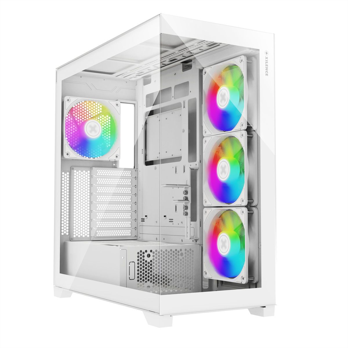XILENCE Xilent Gleam X818.W.ARGB Gaming ATX PC blanc, Tour RGB ATX Midi