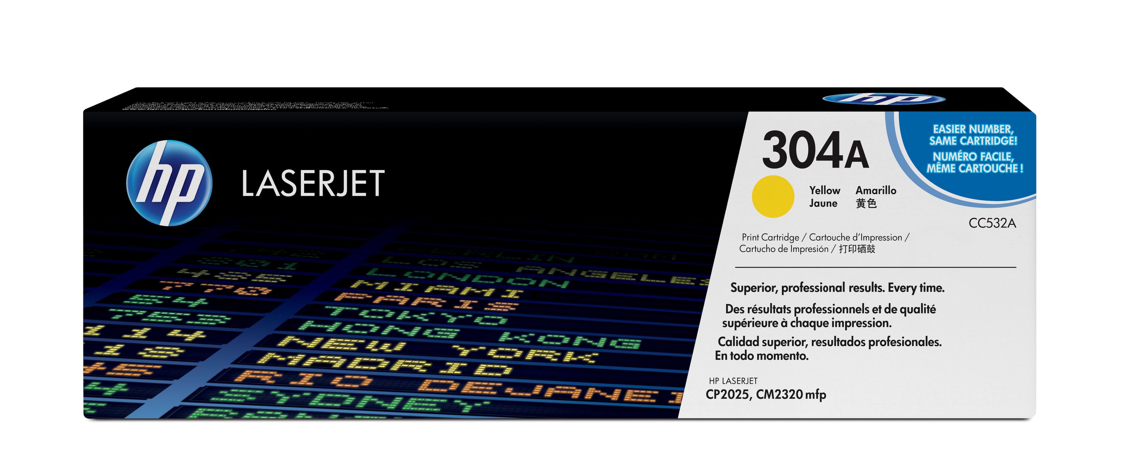 HP 304A toner LaserJet jaune authentique