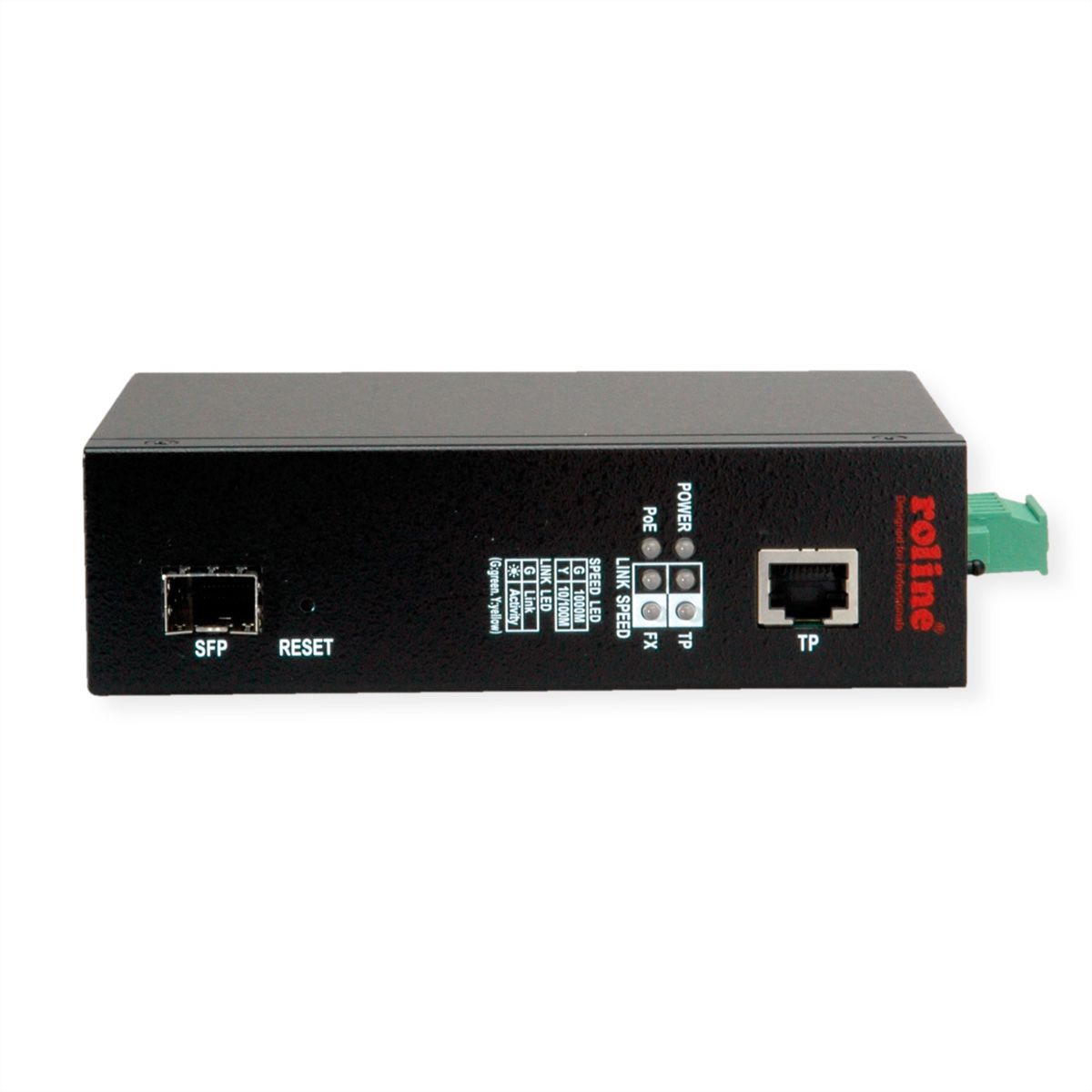 ROLINE Convertisseur industriel Gigabit Dual Speed 100/1000 Fibre, avec fonction PoE