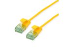 ROLINE RM Cordon Data Center UTP Cat.6A (Classe EA), slim, jaune, 0,15 m