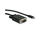 ROLINE Câble adaptateur type C - VGA, M/M, 1 m