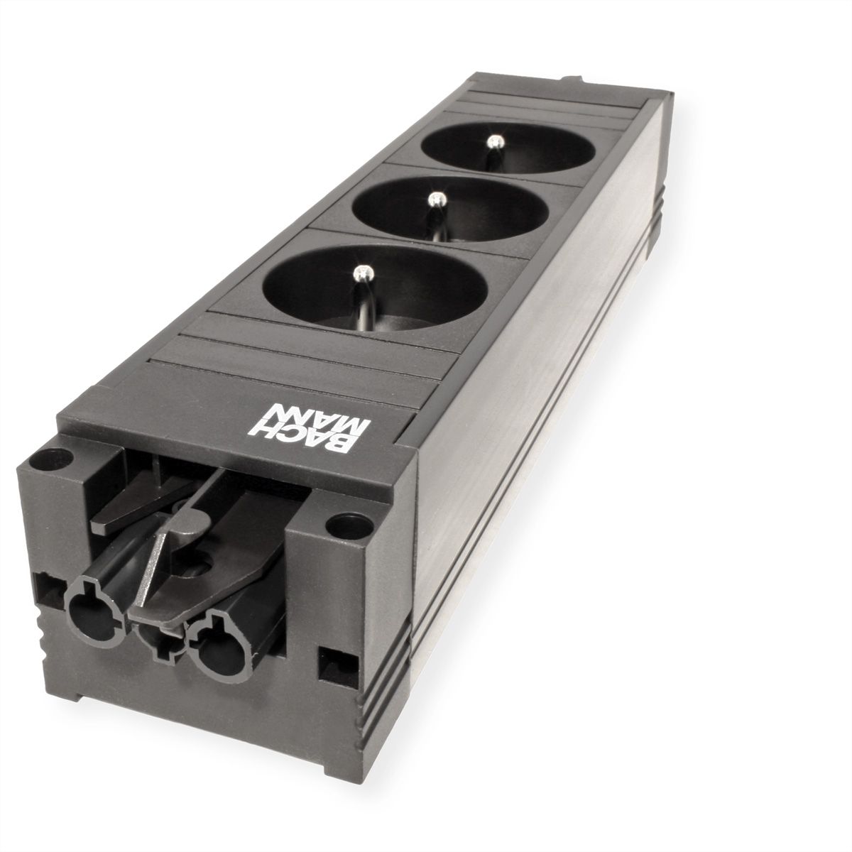 BACHMANN STEP BASE 3xUTE GST18, Fiche à contact de protection CEE 7/7 C19 0,5m, noir