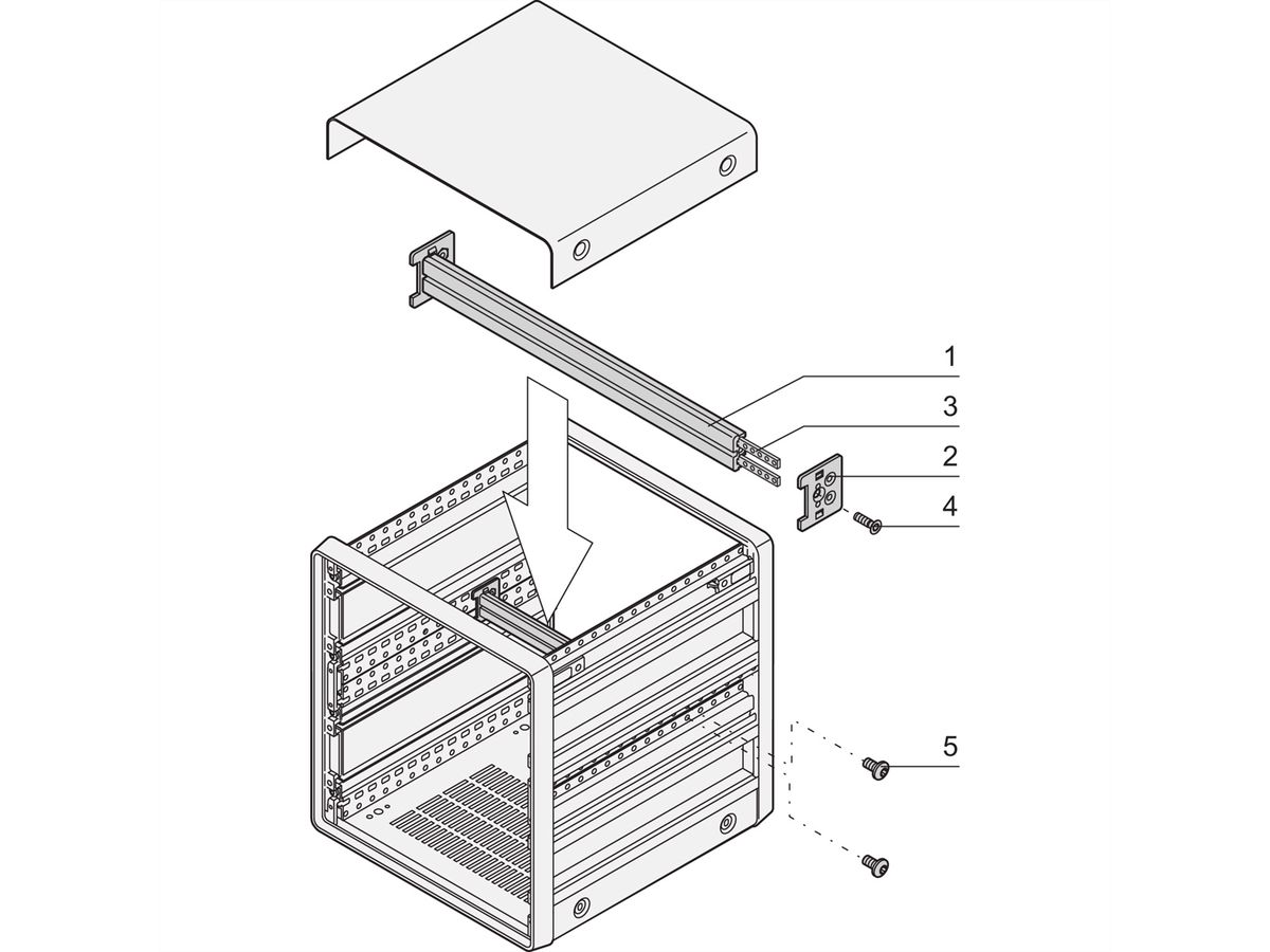 SCHROFF PropacPRO Centre de rail horizontal Type ST-C, 84 CV