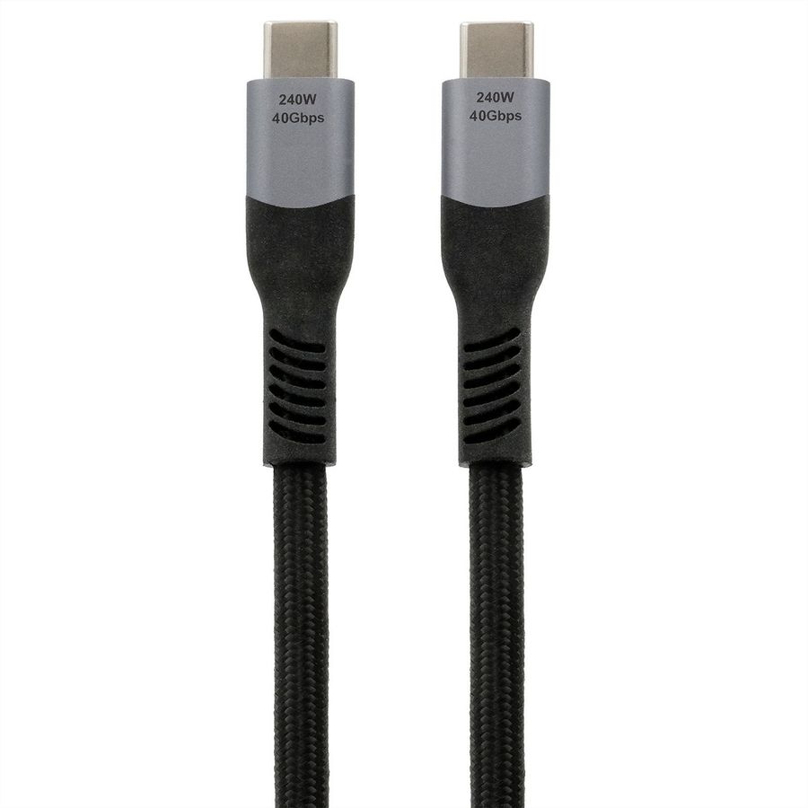 EXSYS EX-K1598-1.0 Câble USB 4.0 Connecteur USB-C, 5 A, 8K UHD-2, 40Gbit/s, 240W , noir, 1 m