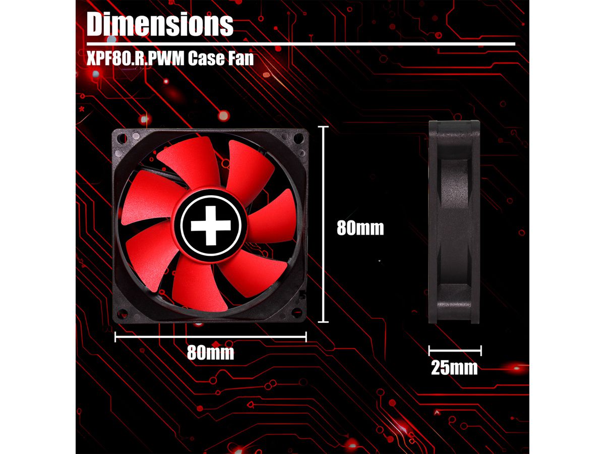 Xilence XPF80.R.PWM 80mm PWM Ventilateur de boîtier, 4PIN