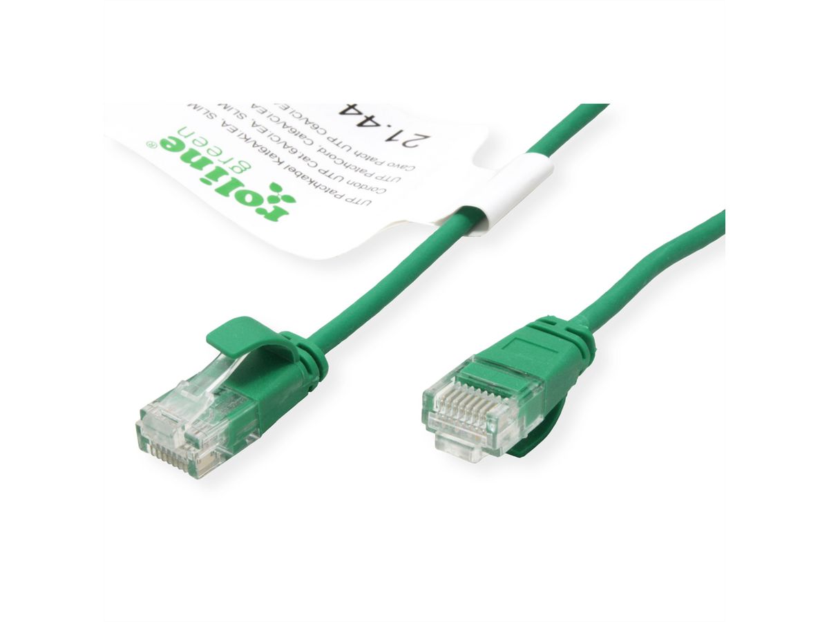 ROLINE GREEN Cordon Data Center UTP Cat.6A (Classe EA), LSOH, slim, vert, 0,5 m