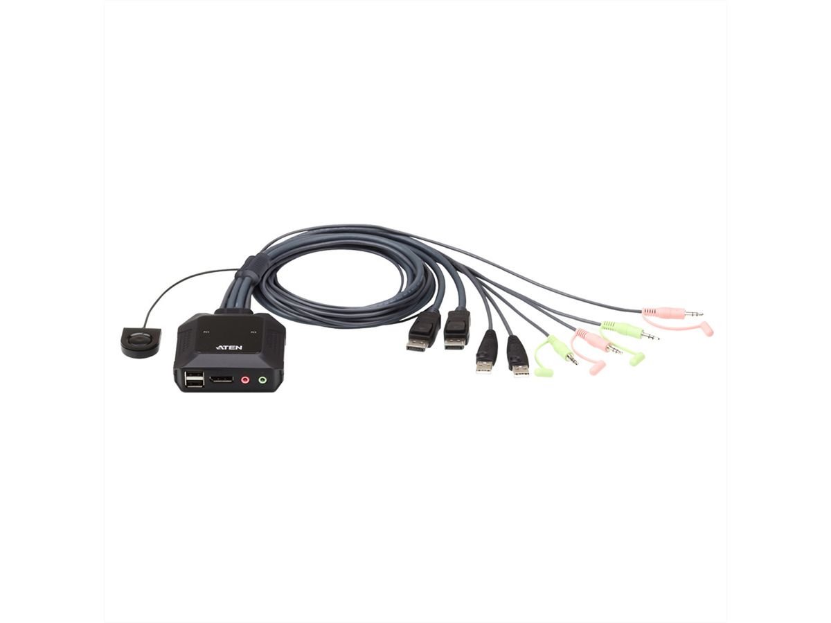 ATEN CS22DP Commutateur KVM DP USB 2 ports avec sélecteur de port distant