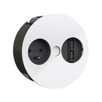 BACHMANN TWIST 1xUTE 1xUSB Chargeur courant 2,0m AEH,RAL9010 30GE