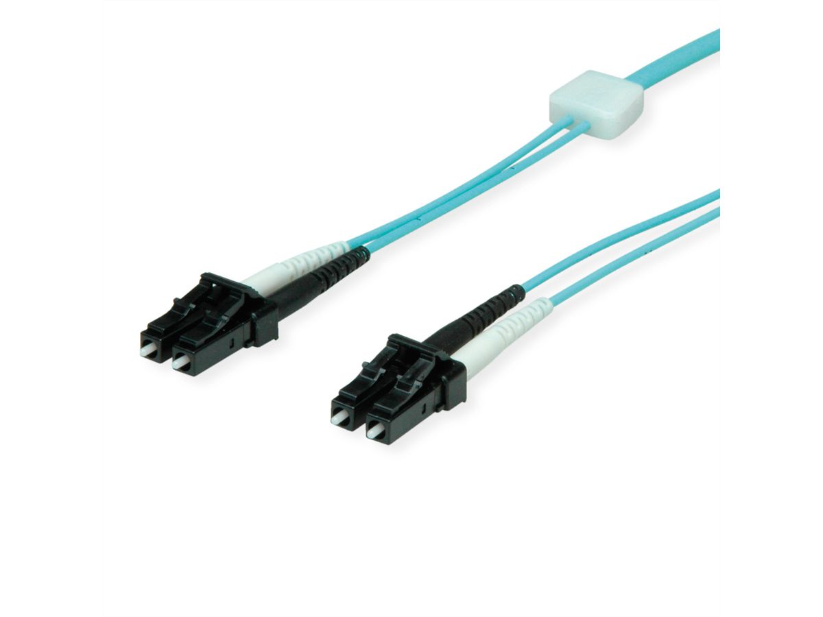 saCon Câble FO duplex 50/125µm OM3, LC/LC, turquoise, 1 m