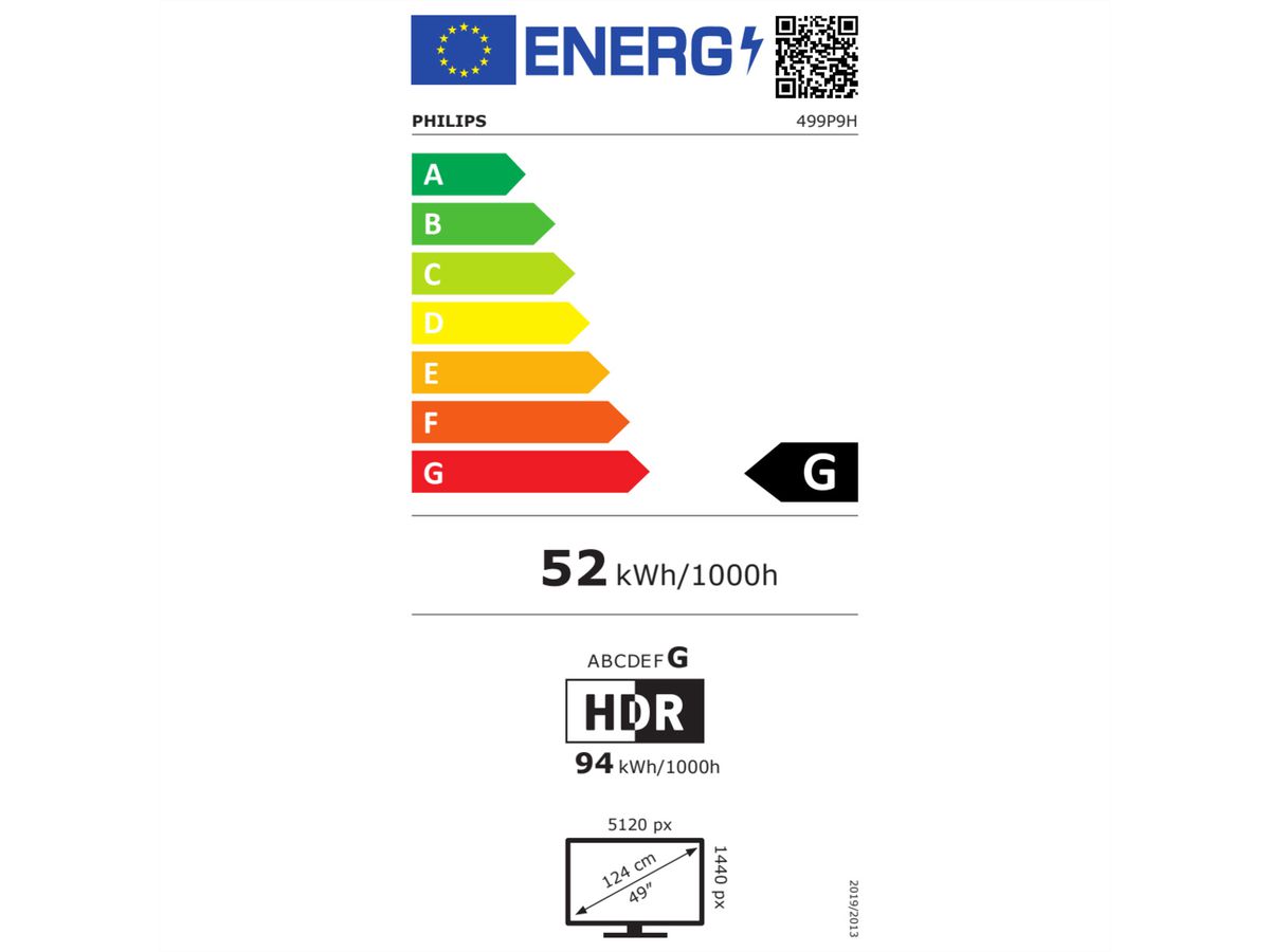 PHILIPS 499P9H/00 Écran LCD UltraWide incurvé 32:9 SuperWide 48,8"