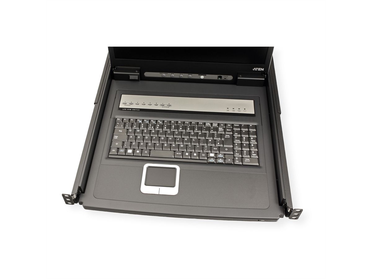 ATEN CL1308N Commutateur KVM VGA LCD à un seul rail PS/2-USB 8 ports, FR-Layout