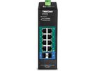 TRENDnet TI-PG102i Switch industriel Rail DIN Gigabit PoE+ L2 à 10 ports