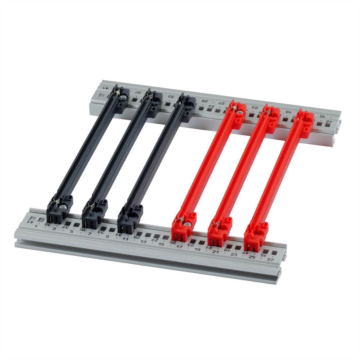 Accessoire pour rail de guidage SCHROFF, PC, 220 mm, 2 mm de largeur de rainure, rouge, 10 pièces