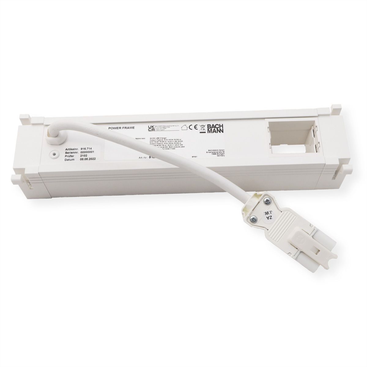 BACHMANN POWER FRAME 2xUTE 1xCM 1xUSB A/C 22W 0,2m GST18