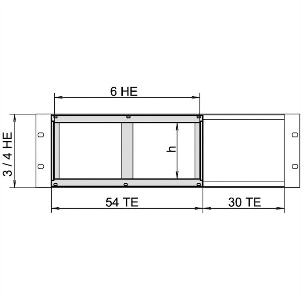 Cage à cartes SCHROFF pour le montage horizontal de cartes, 3 U, 20 CV, rail avant avec lèvre longue