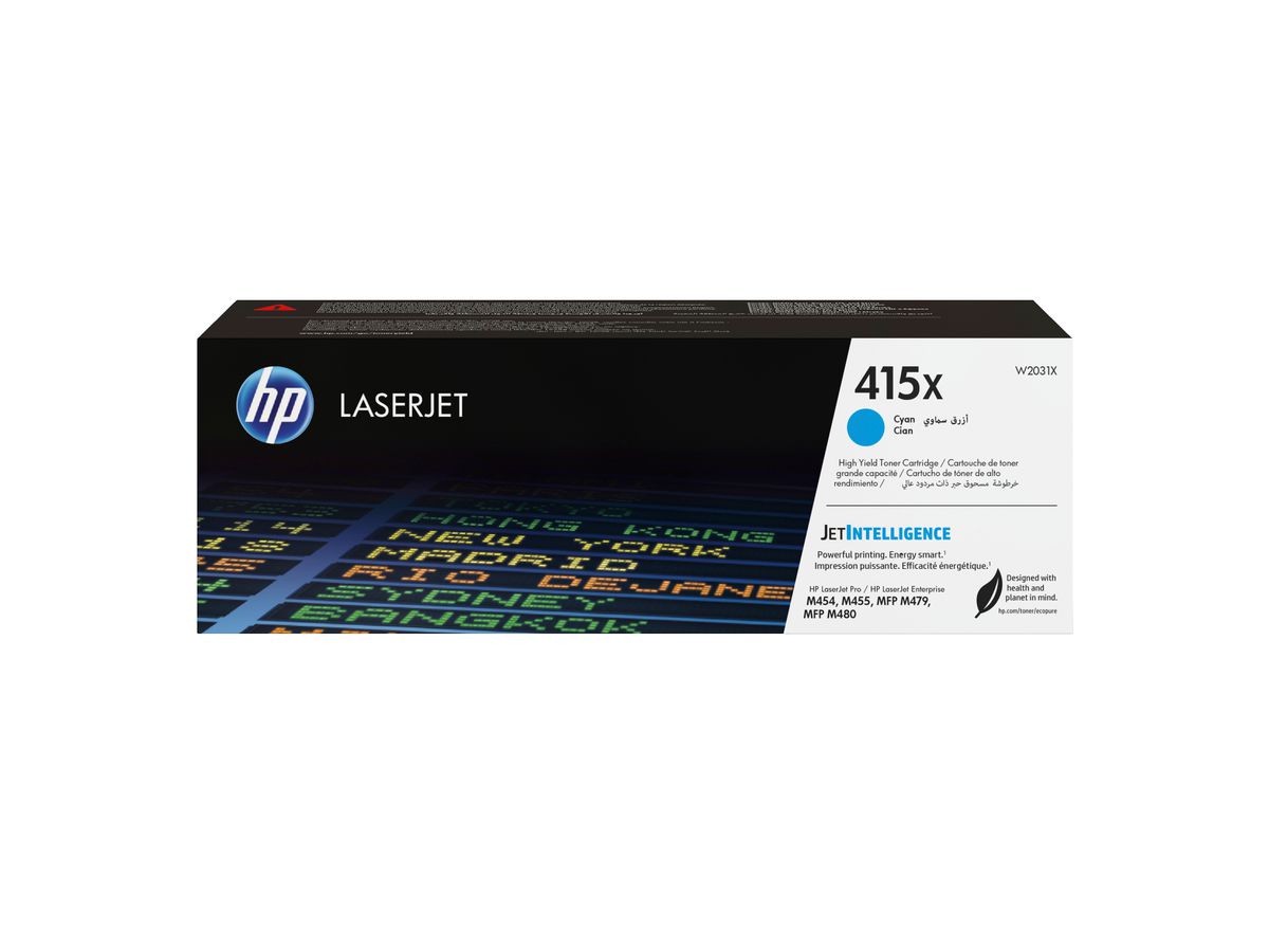 HP 415X Toner cyan LaserJet authentique grande capacité