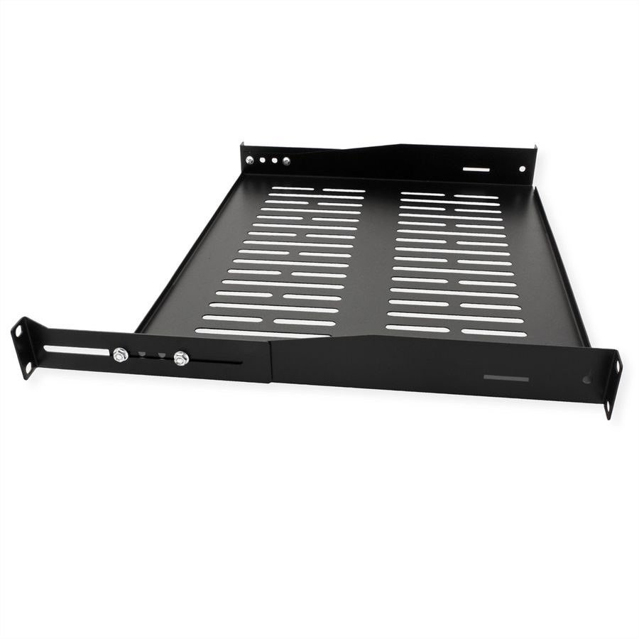 VALUE Etagère 19", 485 x 350 mm, 1 U, max. 25 kg, forme en U, noir