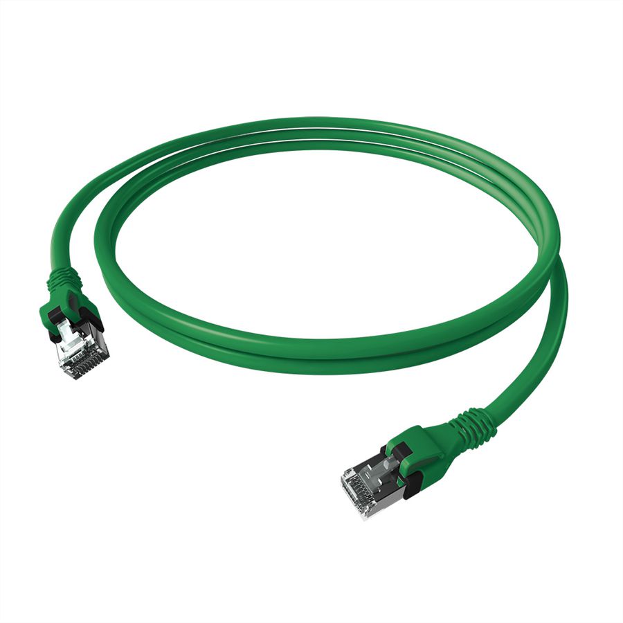 Cordon EasyLan DualBoot PushPull IP20, Cat.6A (Classe EA), S/FTP, vert, 7,5 m