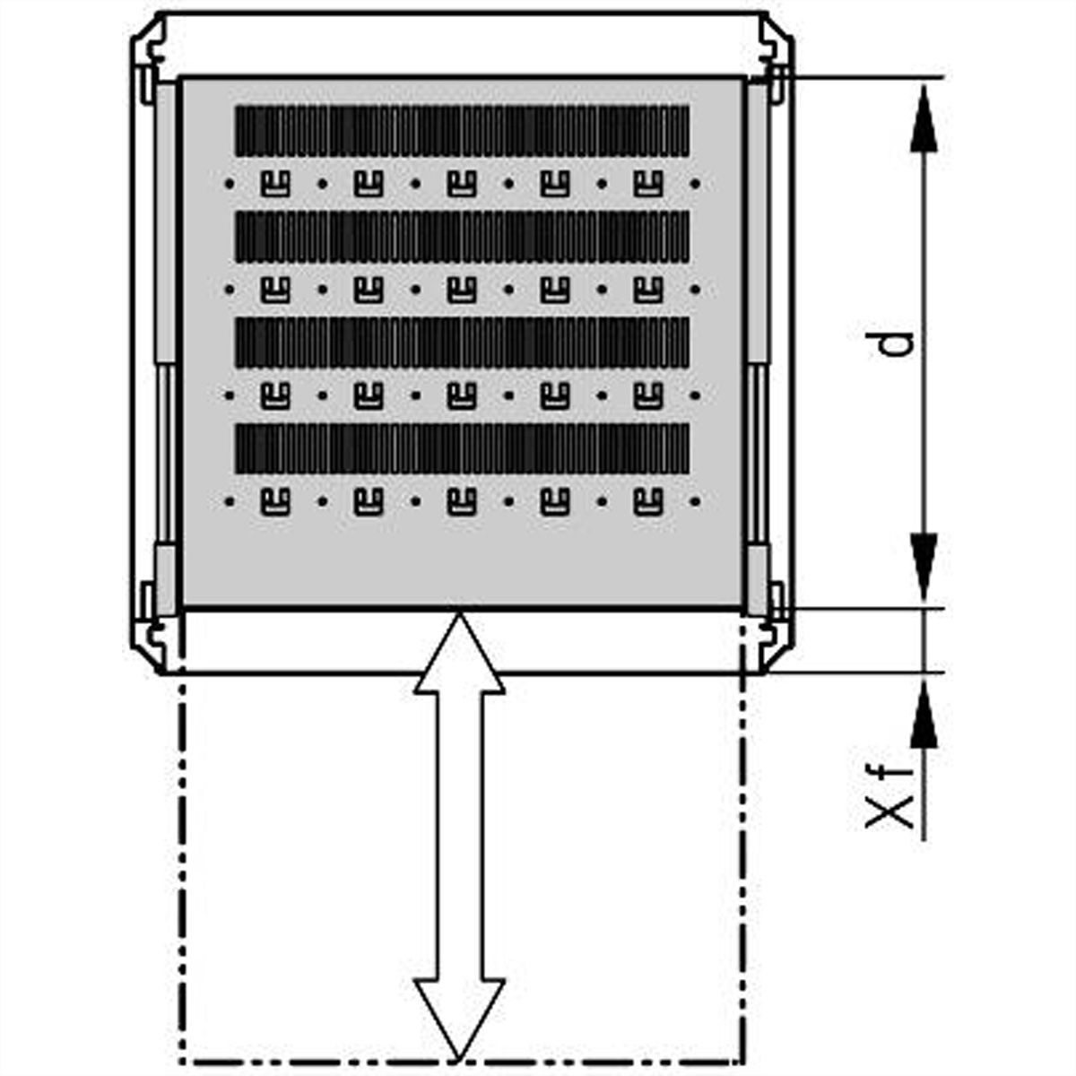 Étagère universelle télescopique SCHROFF pour Varistar, Novastar, Eurorack, 70 kg, RAL 7035, 800W 600D