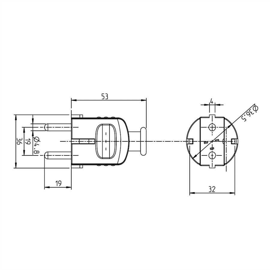 BACHMANN Connecteur 2P+T brun