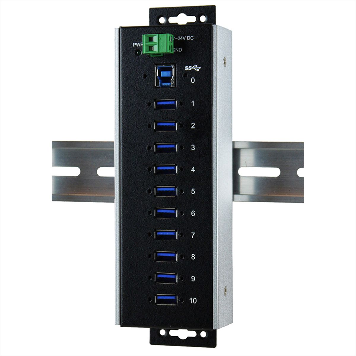 EXSYS EX-1110HMVS-WT Hub USB 3.2 Gen1 à 10 ports, protection de surtension