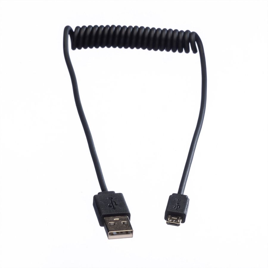 ROLINE Câble spirale USB 2.0, A - Micro B, M/M, 1 m