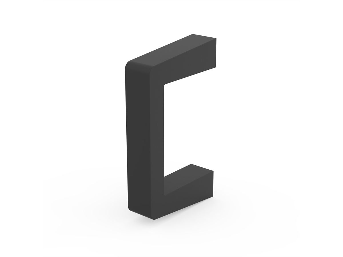 Poignée avant SCHROFF en une pièce, largeur 12,2 mm, noir anodisé, 69 mm