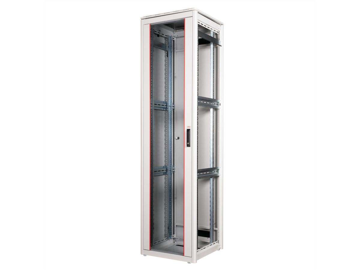 ROLINE 19" Baie réseau Pro 47U, 600x600 LxP Porte verre gris