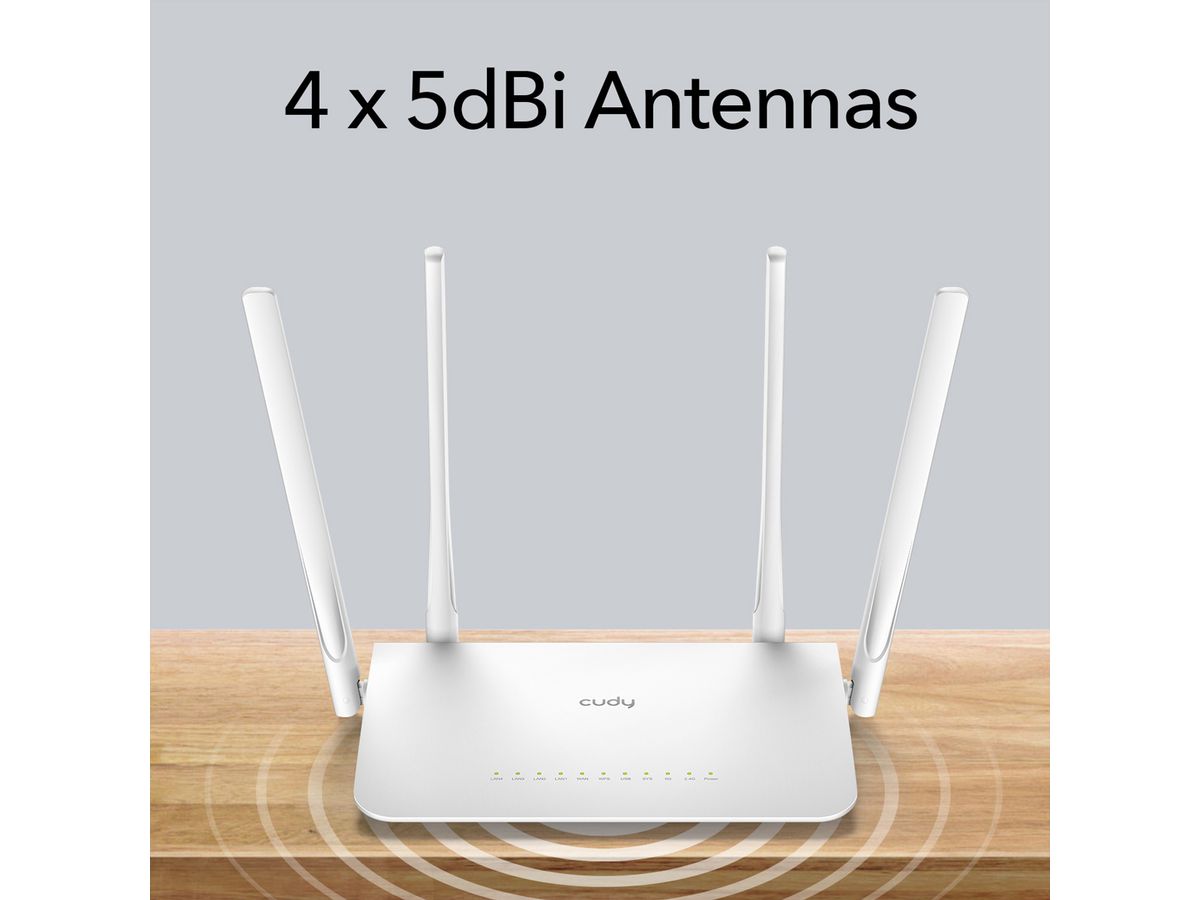 CUDY WR1300 AC1200 Routeur WiFi Mesh, Gigabit