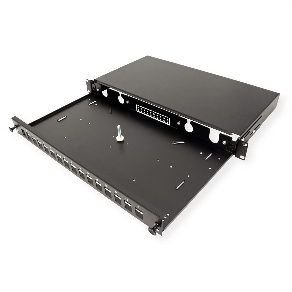 ROLINE Panneau FO 19" vide, 1U, 16 ports, pour Keystones FO, noir