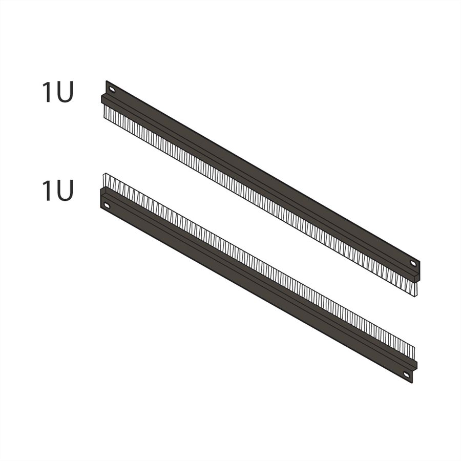 SCHROFF Passe-câbles 19" + joint balai, noir x2
