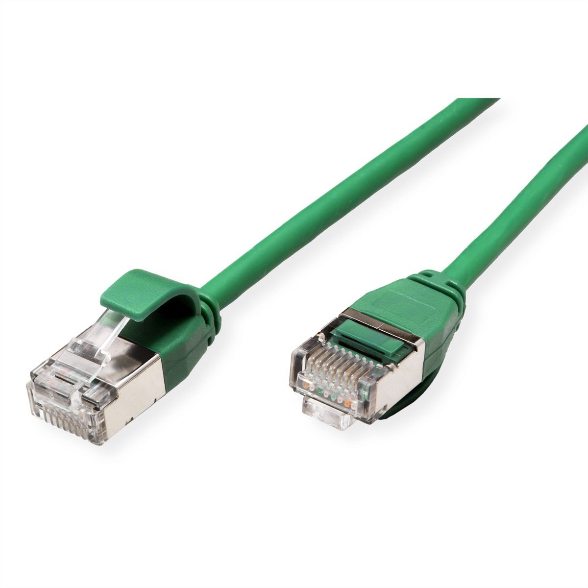 ROLINE Cordon DataCenter U/FTP Cat.6A (Classe EA), LSOH, slim, vert, 2 m