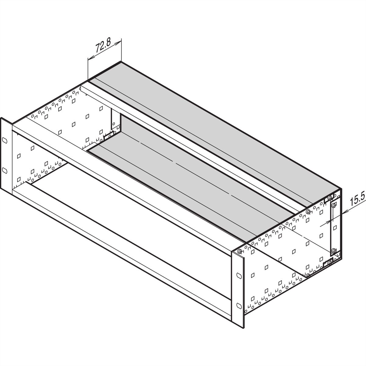 SCHROFF EuropacPRO Capot arrière pour joint CEM en acier inoxydable, 6 U, 84 HP
