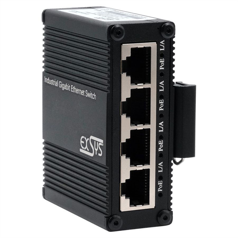 EXSYS EX-62021PoE-P Micro commutateur industriel Gigabit PoE à 5 ports, non géré