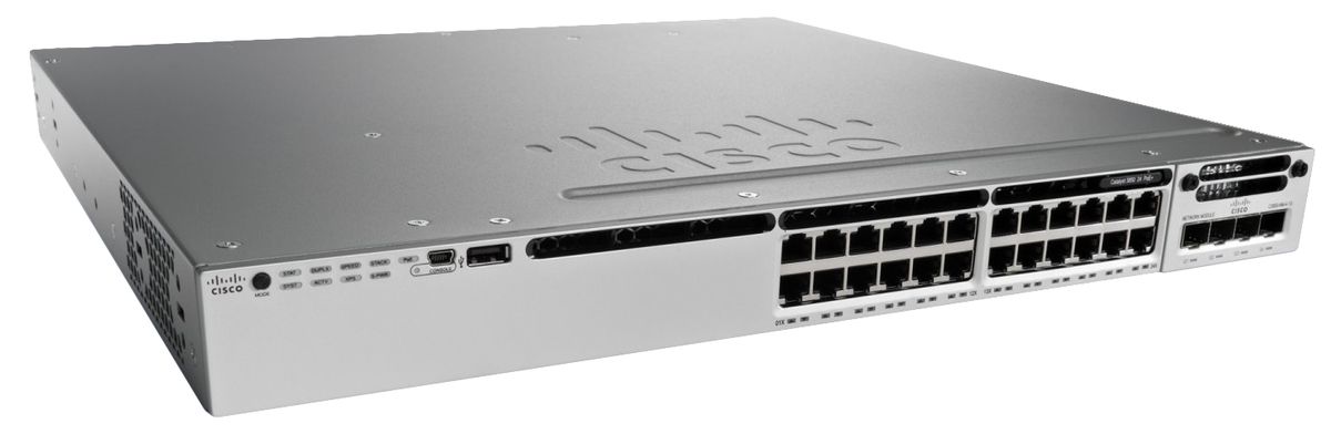 Cisco Catalyst WS-C3850-24T-L commutateur réseau Géré Noir, Gris