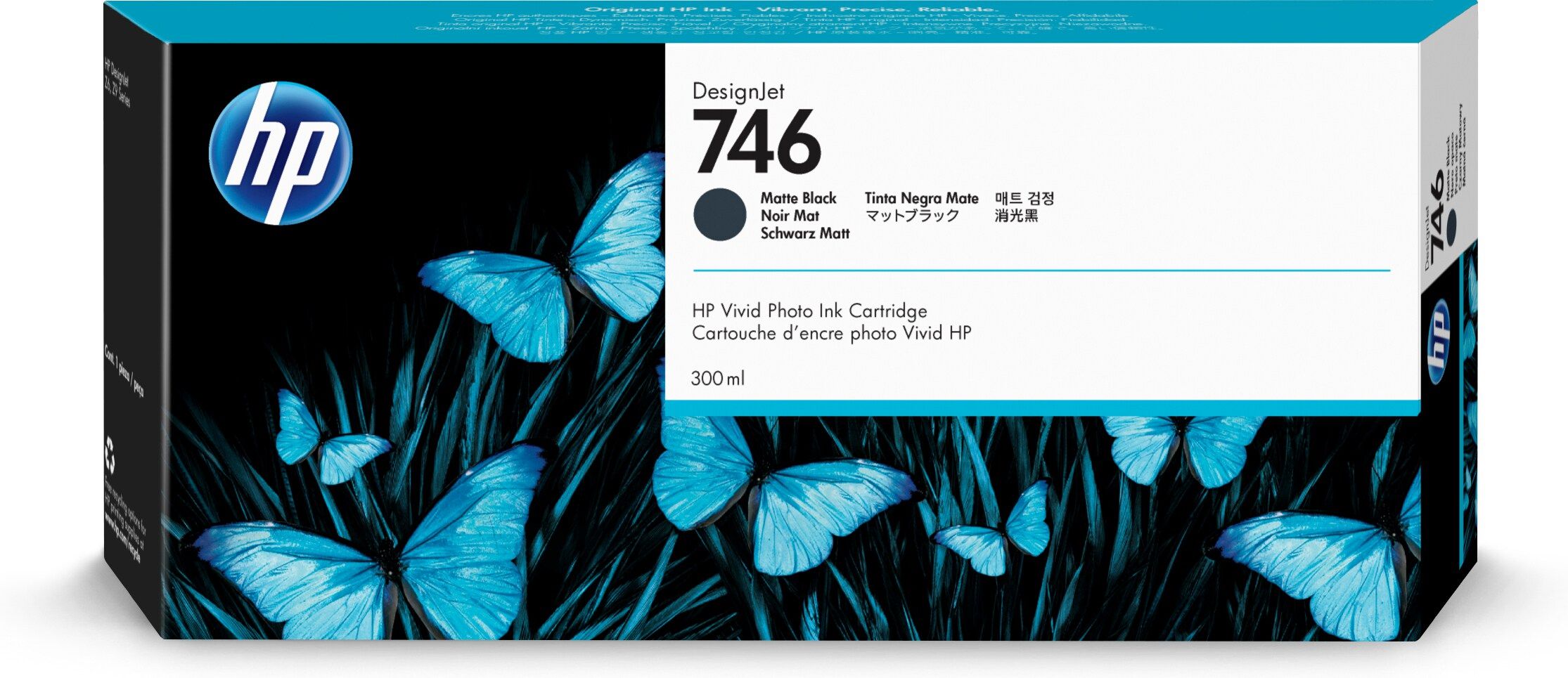 HP Cartouche d'encre DesignJet 746 de 300 ml noir mat