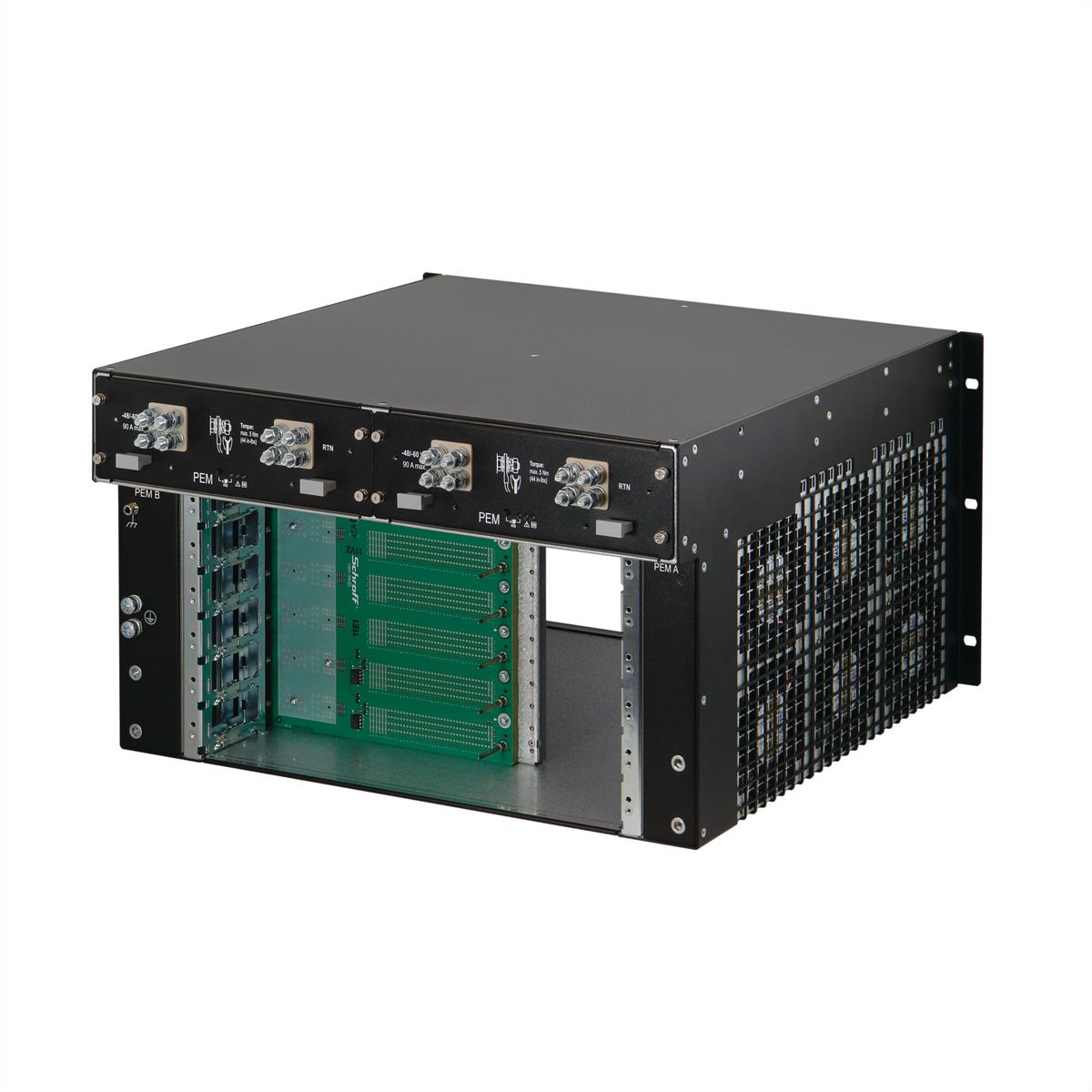 SCHROFF ATCA System 450/40 Series, 6 slot, DC, maille répliquée, Bussed IPMB