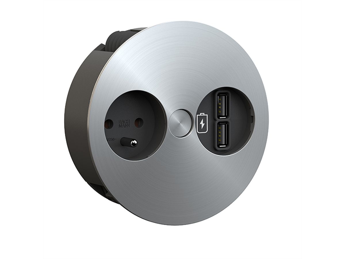 BACHMANN TWIST Prise 1x UTE, chargeur USB, 2 m