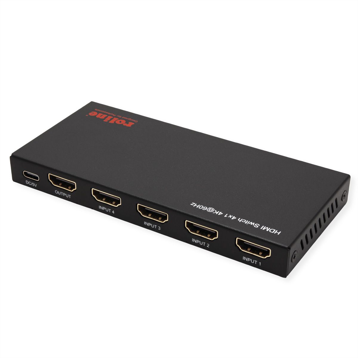 ROLINE Switch HDMI 4K à 4 ports, avec télécommande