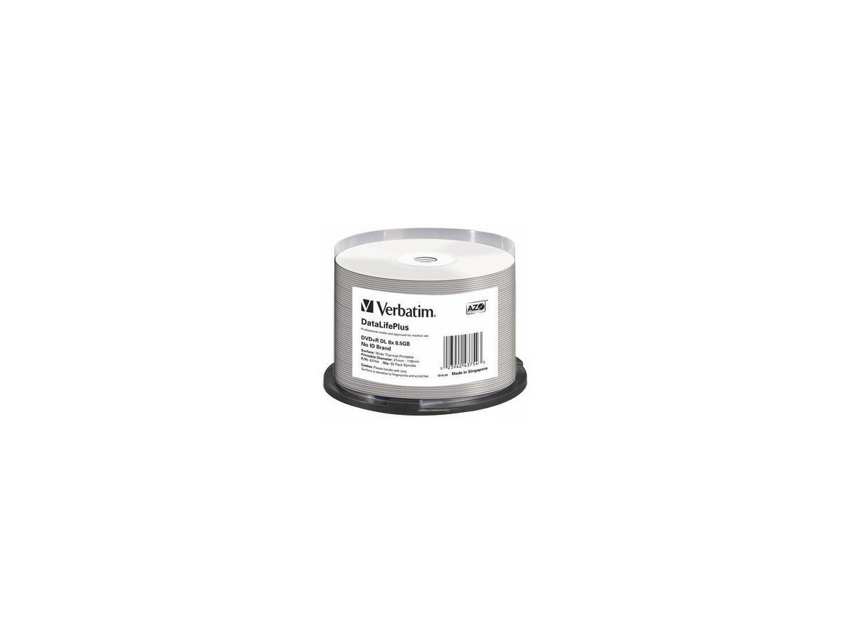 Verbatim DataLifePlus 8,5 Go DVD+R DL 50 pièce(s)