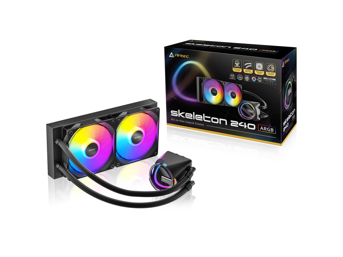 ANTEC Skeleton 240 ARGB Ventilateur de processeur Watercooling, noir