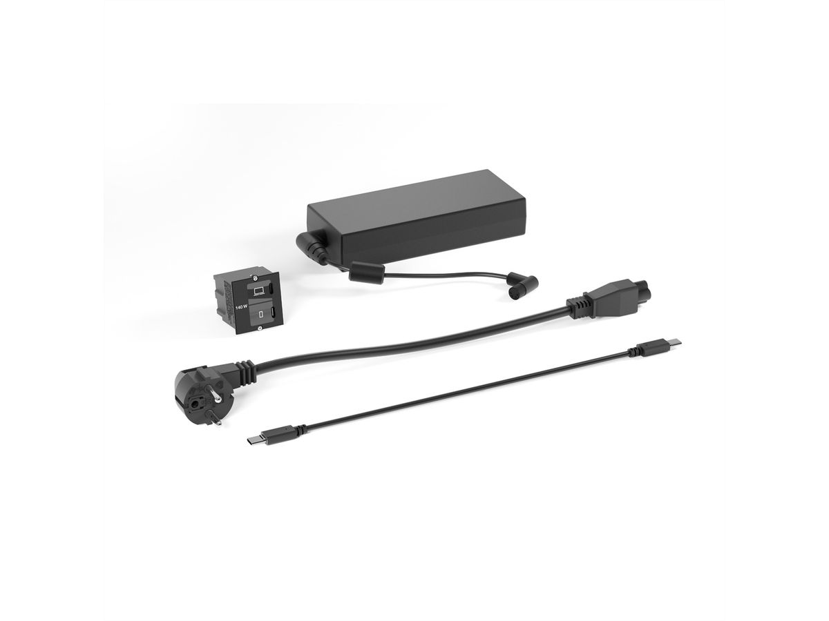 BACHMANN Module Custom USB Chargeur C/C/C, avec adaptateur secteur