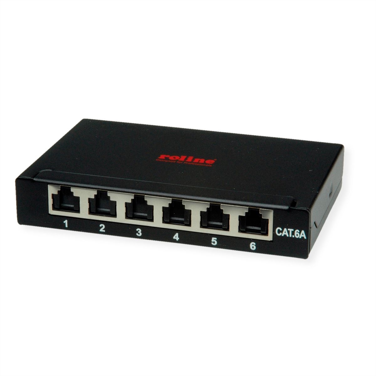 ROLINE Mini panneau Cat.6A/ClassEA 6 ports, 0,5U, blindé, noir