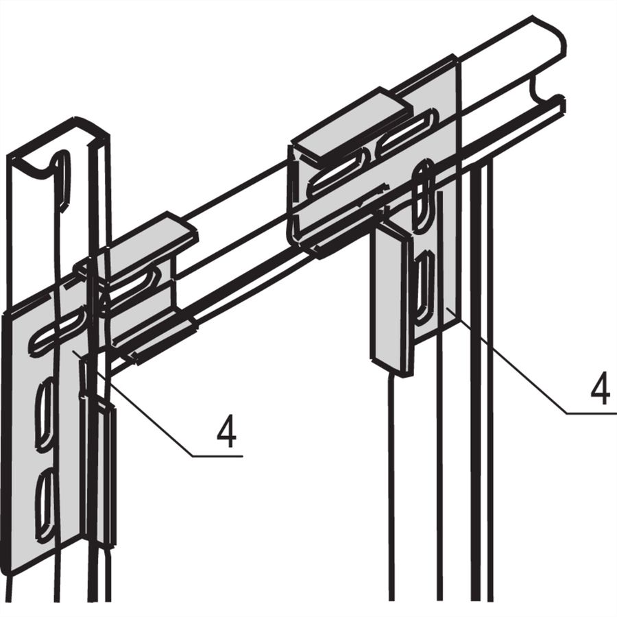 SCHROFF Eurorack C-Rail L-Bracket pour le raccordement en angle de deux rails centraux