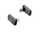 ROLINE Adaptateur USB4 Gen 3x2, Aluminium, coudè à 90°, large, Type C, M/F, argent