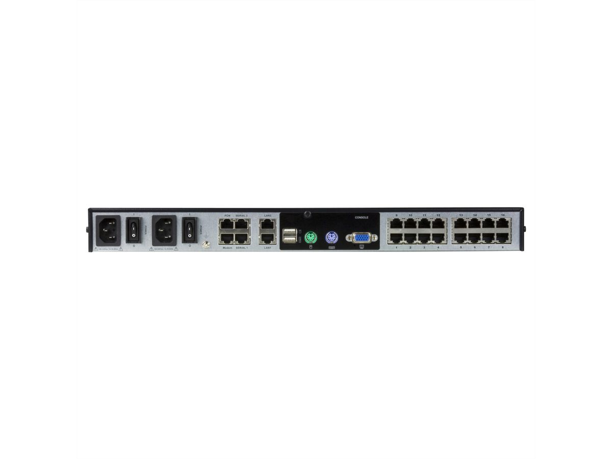 ATEN KN1116VA Commutateur KVM sur IP Cat 5, 16 ports, 1 local /1 distant, support virtuel