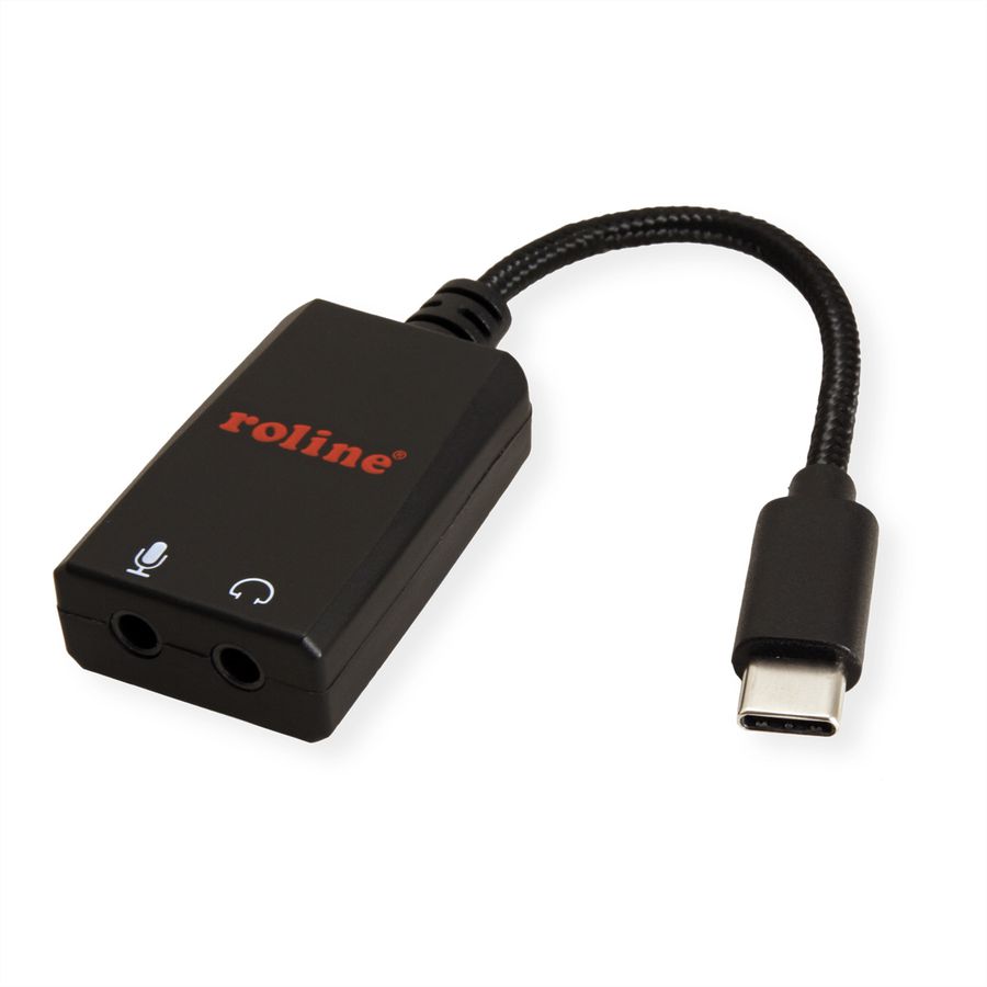ROLINE Adaptateur type C - 2x 3,5mm audio, M/F, 0,13 m